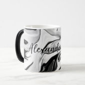 Abstracte elegante retro kleuren digitale vloeisto magische mok (Voorkant links)