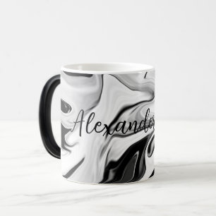 Abstracte elegante retro kleuren digitale vloeisto magische mok