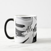 Abstracte elegante retro kleuren digitale vloeisto magische mok (Links)