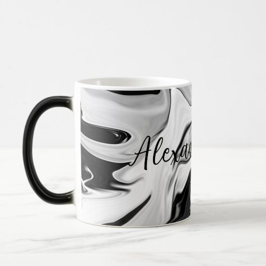 Abstracte elegante retro kleuren digitale vloeisto magische mok (Links)