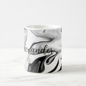 Abstracte elegante retro kleuren digitale vloeisto magische mok (Center)