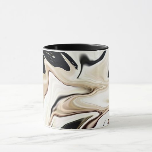 Abstracte elegante retro kleuren digitale vloeisto mok (Midden)