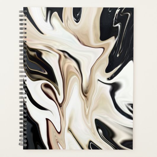Abstracte elegante retro kleuren digitale vloeisto planner (Voorkant)
