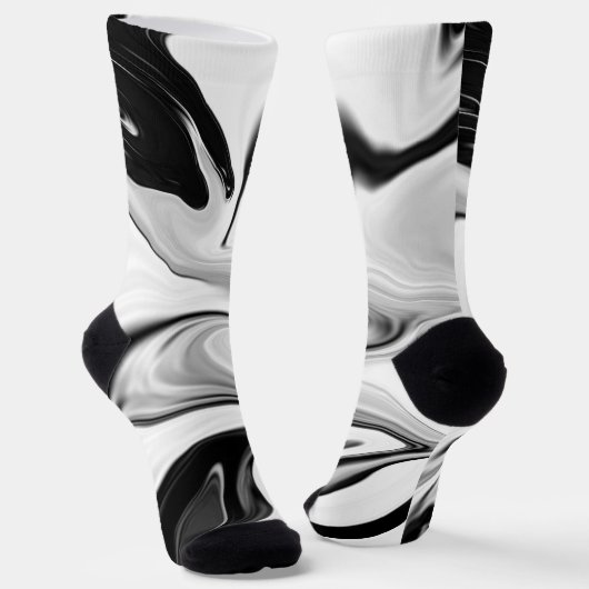 Abstracte elegante retro kleuren digitale vloeisto sokken (Gebogen)