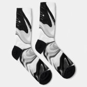 Abstracte elegante retro kleuren digitale vloeisto sokken (Rechts)