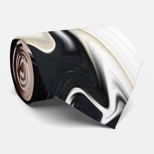 Abstracte elegante retro kleuren digitale vloeisto stropdas (Opgerold)