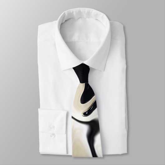 Abstracte elegante retro kleuren digitale vloeisto stropdas (Gebonden)