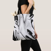 Abstracte elegante retro kleuren digitale vloeisto tote bag (Dichtbij)