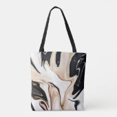 Abstracte elegante retro kleuren digitale vloeisto tote bag (Achterkant)