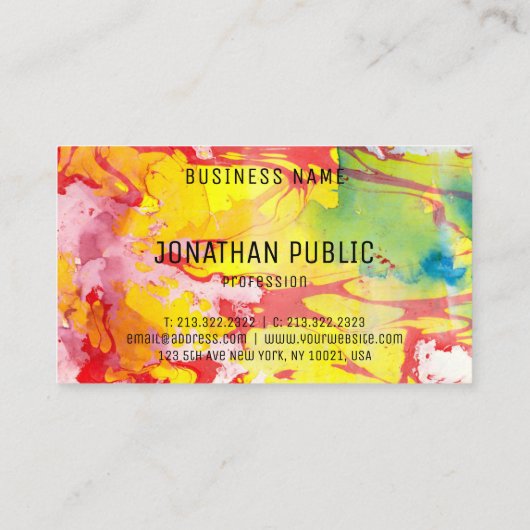 Abstracte elegante Sjabloon Professional Modern Visitekaartje (Achterkant)