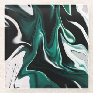Abstracte elegante vloeibare vloeibare marmeren glazen onderzetter