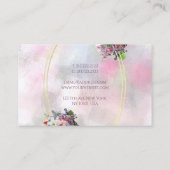 Abstracte Elegante Waterverf Bloemen Gouden Lijst  Visitekaartje (Achterkant)