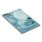 Abstracte elegantie Aqua turquoise Persoonlijk Notitieboek (Rechterzijde)