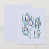 Abstracte Elegantie: Aquarel Paarse Calla Lilies (Voorkant / Achterkant)