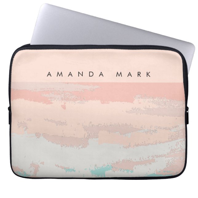 Abstracte elegantie Beige Schattig Stijlvol  Laptop Sleeve (Voorkant)