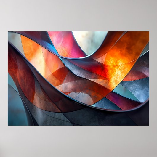 Abstracte elegantie: een symfonie van kleur poster (Voorkant)