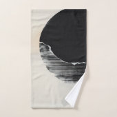 Abstracte elegantie: Encaustische fusie van zwart  Bad Handdoek (Handdoek)