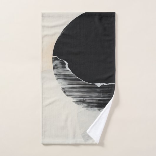 Abstracte elegantie: Encaustische fusie van zwart Bad Handdoek (Handdoek)