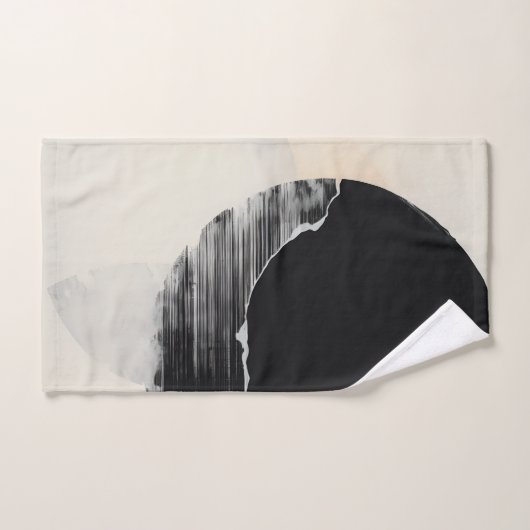 Abstracte elegantie: Encaustische fusie van zwart  Bad Handdoek (Handdoek)