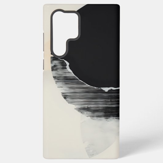 Abstracte elegantie: Encaustische fusie van zwart  Samsung Galaxy Hoesje (Achterkant)