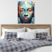 Abstracte elegantie: Geometrisch portret van de vr Canvas Afdruk (Insitu (Slaapkamer))