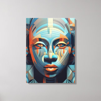 Abstracte elegantie: Geometrisch portret van de vr Canvas Afdruk