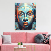 Abstracte elegantie: Geometrisch portret van de vr Canvas Afdruk (Insitu (Woonkamer))