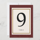 Abstracte Elegantie Golden Lijst Tafelnummer (Voorkant)