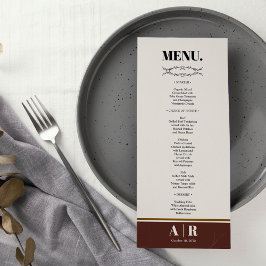 Abstracte Elegantie Golden Lijst Wedding Menu