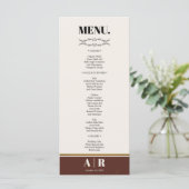 Abstracte Elegantie Golden Lijst Wedding Menu (Staand voorkant)
