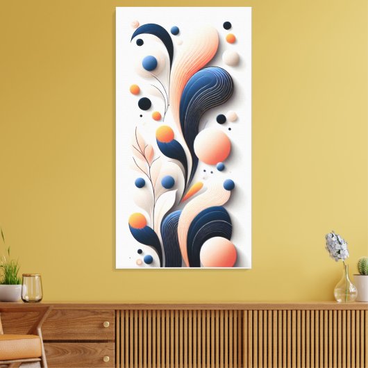 Abstracte elegantie in beweging canvas afdruk (Insitu (Woonkamer))
