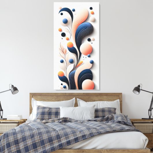 Abstracte elegantie in beweging canvas afdruk (Insitu (Slaapkamer))