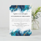 Abstracte Elegantie LGBTQ Deep Blue Blauwgroen Gol Kaart (Staand voorkant)