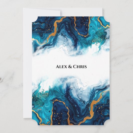 Abstracte Elegantie LGBTQ Deep Blue Blauwgroen Gol Kaart (Achterkant)