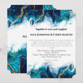 Abstracte Elegantie LGBTQ Deep Blue Blauwgroen Gol Kaart (Voorkant / Achterkant)