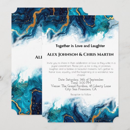 Abstracte Elegantie LGBTQ Deep Blue Blauwgroen Gol Kaart (Voorkant / Achterkant)