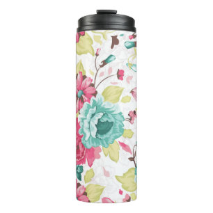 Abstracte elegantie naadloos patroon met florale b thermosbeker