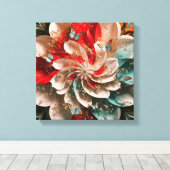 Abstracte elegantie: raadselachtige vrouw in poppy canvas afdruk (Insitu (Houten vloer))
