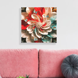 Abstracte elegantie: raadselachtige vrouw in poppy canvas afdruk