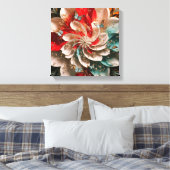 Abstracte elegantie: raadselachtige vrouw in poppy canvas afdruk (Insitu (Slaapkamer))