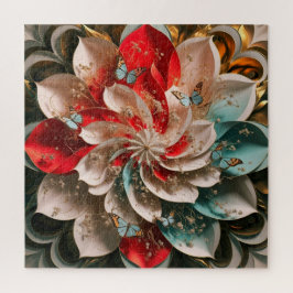 Abstracte elegantie: raadselachtige vrouw in poppy legpuzzel