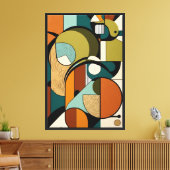 Abstracte elegantie | Retro Olive Design Canvas Afdruk (Insitu (Woonkamer))
