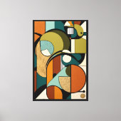 Abstracte elegantie | Retro Olive Design Canvas Afdruk (Voorkant)