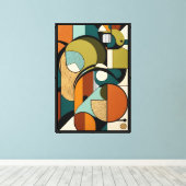 Abstracte elegantie | Retro Olive Design Canvas Afdruk (Insitu (Houten vloer))