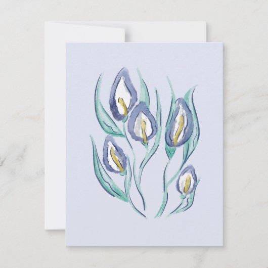 Abstracte Elegantie: Waterverf Paarse Calla Lilies (Voorkant)