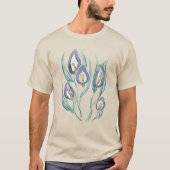 Abstracte Elegantie: Waterverf Paarse Calla Lilies T-shirt (Voorkant)