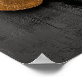 Abstracte elegantie: zwart, goud en grijze kunst poster (Hoek)