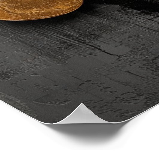 Abstracte elegantie: zwart, goud en grijze kunst poster (Hoek)