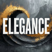 Abstracte elegantie: zwart, goud en grijze kunst poster