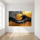 Abstracte elegantie: zwart, goud en grijze kunst poster